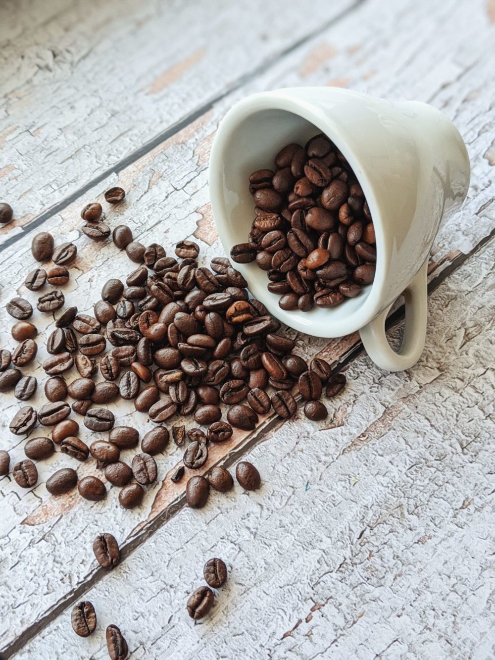 coffee beans spilling out