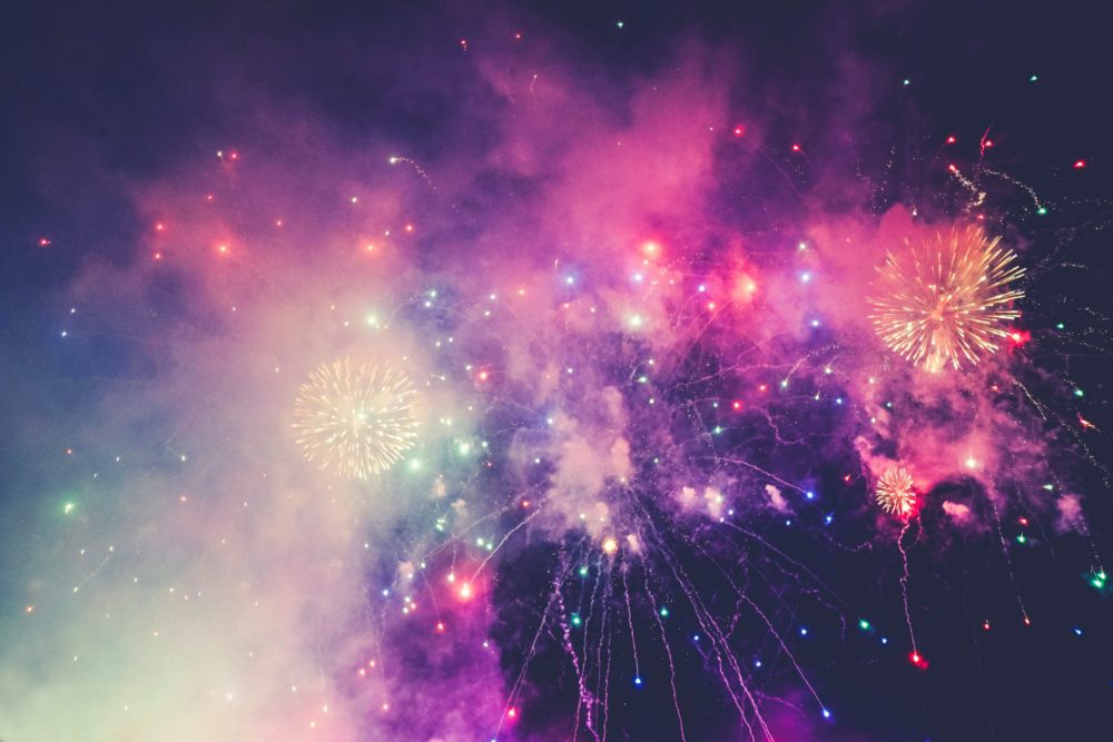 fireworks signifying spontaneous gratitude