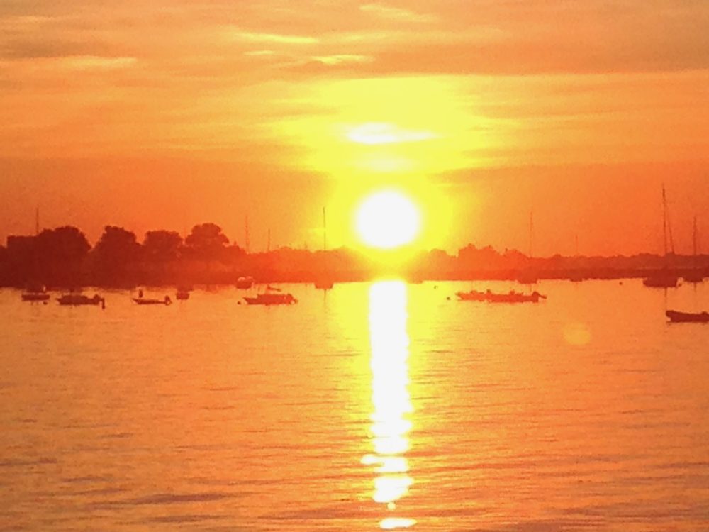 orange on water